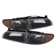Load image into Gallery viewer, xTune Pontiac Grand Prix 97-03 Crystal Headlights w/ Amber Corner Lights HD-JH-PGPRIX-SET-AM-BK
