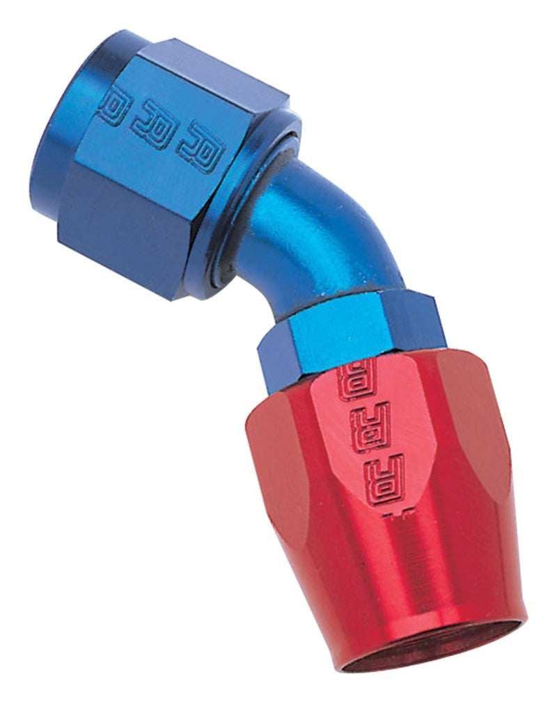 Russell Performance -12 AN Red/Blue 45 Degree Full Flow Hose End