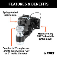 Load image into Gallery viewer, Curt Ball &amp; Pintle Combination (2in Ball 10000lbs Ball Capacity)