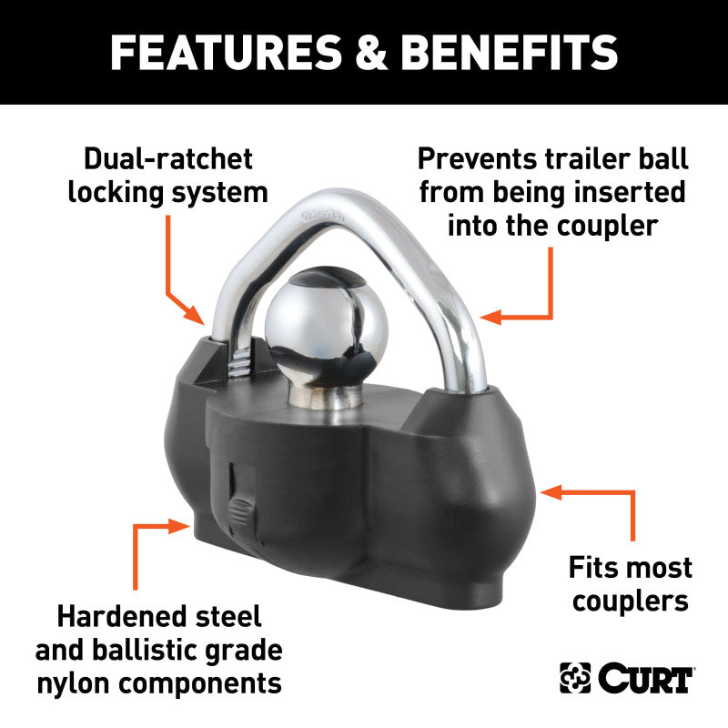 Curt Universal Trailer Coupler Lock (Ballistic Nylon)