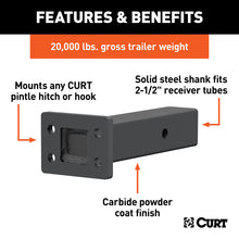 Load image into Gallery viewer, Curt Pintle Mount (2-1/2in Shank 20000lbs 8in Long)