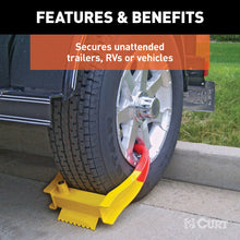 Load image into Gallery viewer, Curt Wheel Chock Lock (Yellow Powder Coat)