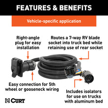 Load image into Gallery viewer, Curt 15-18 Ford F-150 10ft Custom Wiring Harness Extension (Adds 7-Way RV Blade to Truck Bed)