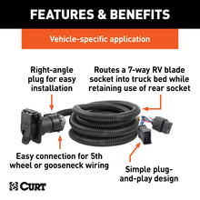Load image into Gallery viewer, Curt 95-10 Dodge Ram 2500 10ft Custom Wiring Harness Extension (Adds 7-Way RV Blade to Truck Bed)
