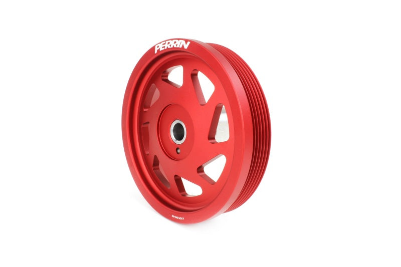 Perrin 18-22 Subaru Crosstrek / 19-22 Ascent Lightweight Crank Pulley (FA/FB Eng w/Small Hub) - Red