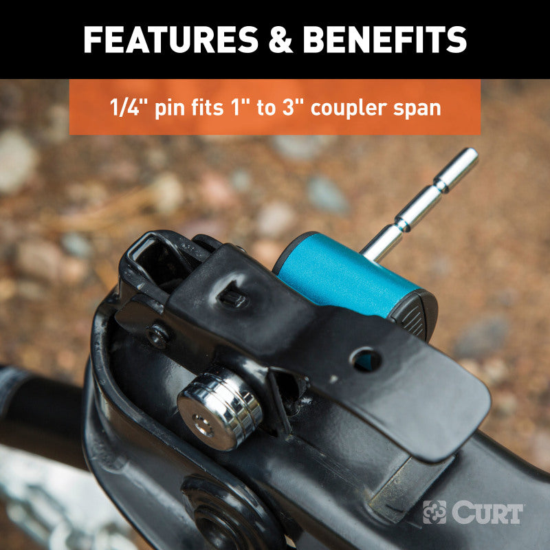 Curt Right-Angle Hitch & Coupler Lock Set (2in Receiver 1in to 3in Latch)