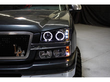 Load image into Gallery viewer, Spyder Chevy Silverado 1500 03-06 Projector LED Halo LED Amber Reflector Blk PRO-YD-CS03-AM-BK