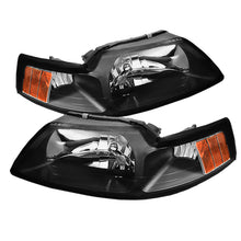 Load image into Gallery viewer, xTune Ford Mustang 99-04 OEM Amber Headlights Black HD-JH-FM99-AM-BK