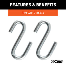 Load image into Gallery viewer, Curt 48in Safety Chain w/2 S-Hooks (2000lbs Clear Zinc Packaged)
