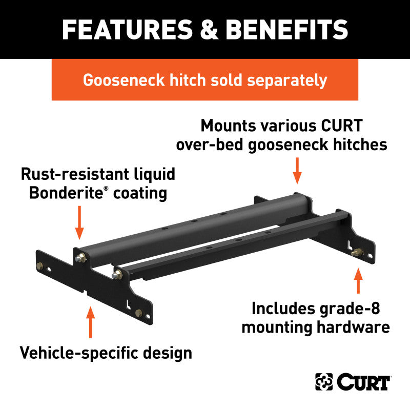 Curt 94-01 Dodge Ram 3500 Over-Bed Gooseneck Installation Brackets