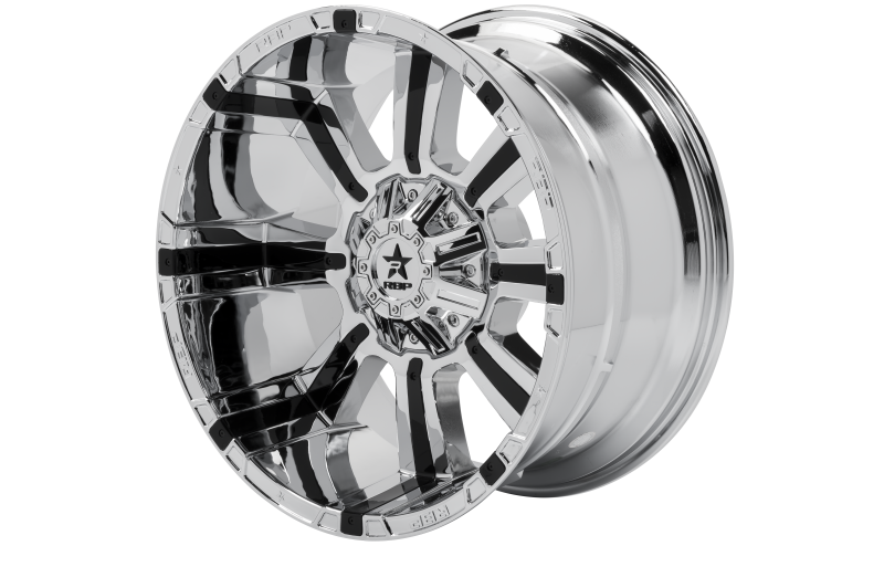 RBP 94R 22x12 5x127/139.7 BP / 4.75 BS -44mm Offset 78mm CB (Hub Centric) Chrome w/Blk Inserts Wheel