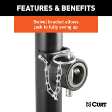 Load image into Gallery viewer, Curt Pipe-Mount Swivel Jack w/Top Handle (5000lbs 10in Travel Packaged)