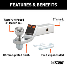 Load image into Gallery viewer, Curt Loaded Ball Mount w/2in Ball (2in Shank 7500lbs 2in Drop)