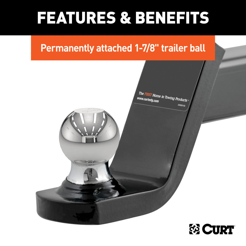 Curt Fusion Ball Mount w/1-7/8in Ball (2in Shank 5000lbs 4in Drop)