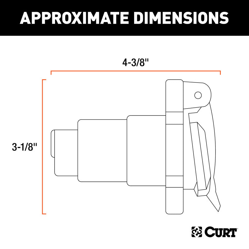 Curt Heavy-Duty 7-Way RV Blade Connector Socket (Vehicle Side)