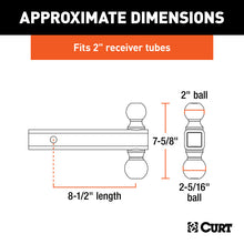 Load image into Gallery viewer, Curt Multi-Ball Mount (2in Solid Shank 2in &amp; 2-5/16in Black Balls)