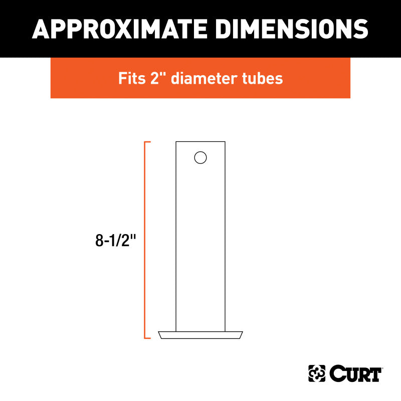 Curt Pin-On Jack Foot (Fits 2in Tube 2000lbs 8-1/2in Height Packaged)