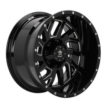 Load image into Gallery viewer, RBP 65R Glock 22x12 5x139.7 BP / 4.75 BS / -44mm Offset 78mm CB Gloss Black w/Machined Grooves Wheel