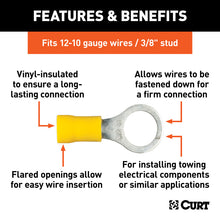 Load image into Gallery viewer, Curt Ring Terminals (12-10 Wire Gauge 3/8in Stud Size 100-Pack)