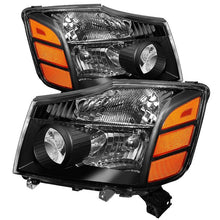 Load image into Gallery viewer, xTune Nissan Titan 04-14 / Armada 04-07 OEM Amber Head Lights Set Black HD-JH-NTI04-AM-BK