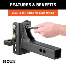 Load image into Gallery viewer, Curt Adjustable Channel Mount w/1in Ball Hole (2in Shank 6000lbs 6-3/4in Drop)