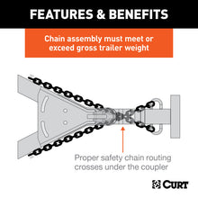 Load image into Gallery viewer, Curt 48in Safety Chain w/2 S-Hooks (2000lbs Clear Zinc Packaged)