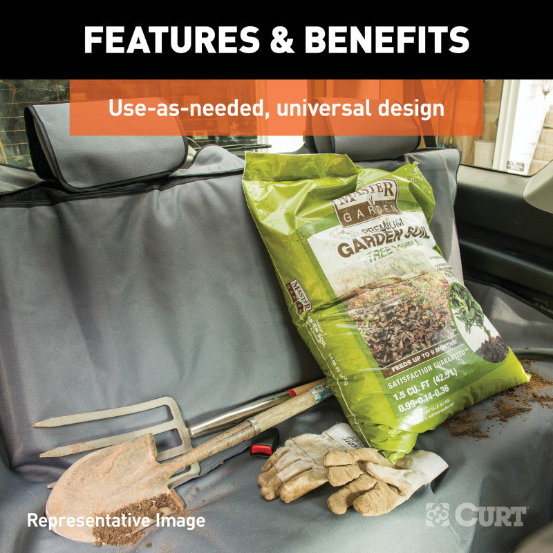 Curt Seat Defender 58in x 63in Removable Waterproof Brown XL Bench Truck Seat Cover