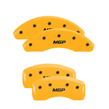 Load image into Gallery viewer, MGP Front set 2 Caliper Covers Engraved Front Oval logo/Ford Yellow finish black ch