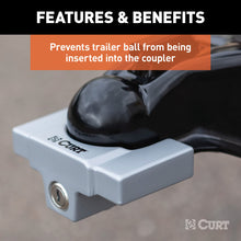 Load image into Gallery viewer, Curt Trailer Coupler Lock for 2in or 2-5/16in Flat Lip Couplers (Grey Aluminum)