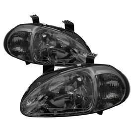 xTune Honda Del Sol 93-97 1Pc Crystal Headlights Smoke HD-ON-HDEL93-1P-SM