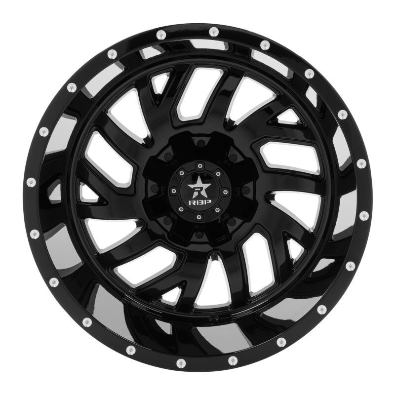 RBP 65R Glock 22x14 8x165.1 BP / 4.5 BS -76mm Offset 121.3mm CB (Hub Centric) Gloss Black Wheel