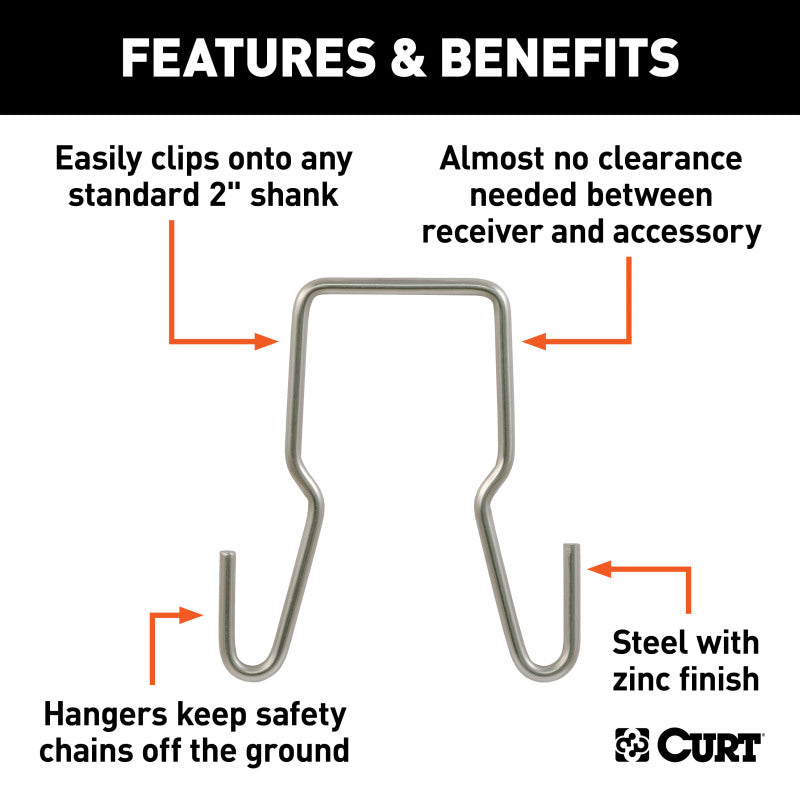 Curt Trailer Safety Chain Holder Bracket (2in Shank)