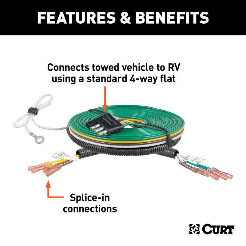 Curt Universal Splice-In Towed-Vehicle RV Harness for Dinghy Towing