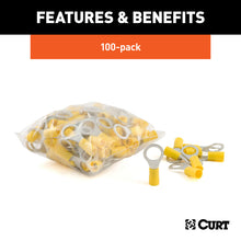 Load image into Gallery viewer, Curt Ring Terminals (12-10 Wire Gauge 3/8in Stud Size 100-Pack)