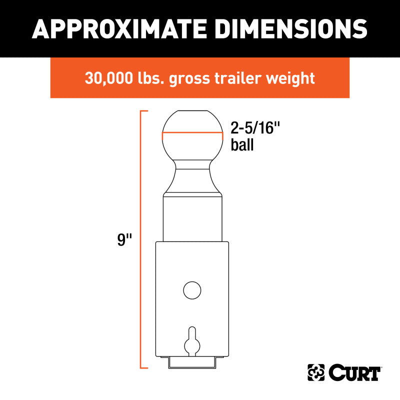 Curt Universal Double Lock 2-5/16in Gooseneck Ball