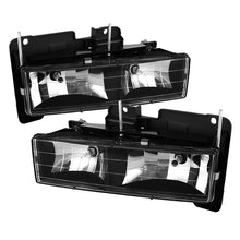 Load image into Gallery viewer, xTune Chevy Suburban 88-98 Crystal Headlights Black HD-JH-CCK88-BK