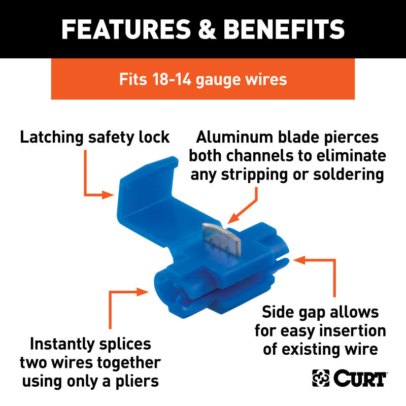 Curt Snap Lock Tap Connectors (18-14 Wire Gauge 100-Pack)