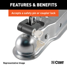 Load image into Gallery viewer, Curt 1-7/8in Straight-Tongue Coupler w/Posi-Lock (2in Channel 2000lbs Zinc)