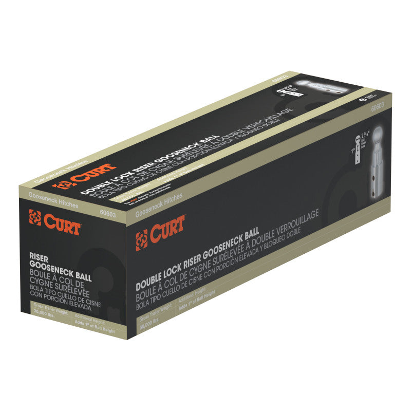 Curt Double Lock 2-5/16in Riser Gooseneck Ball (1in Rise for Bed Liner)