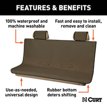Load image into Gallery viewer, Curt Seat Defender 58in x 63in Removable Waterproof Brown XL Bench Truck Seat Cover