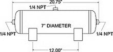 Load image into Gallery viewer, Firestone Air Tank 3 Gallon 7in. x 17.75in. (3) 1/4in. NPT Ports 150 PSI Max - Black (WR17609148)