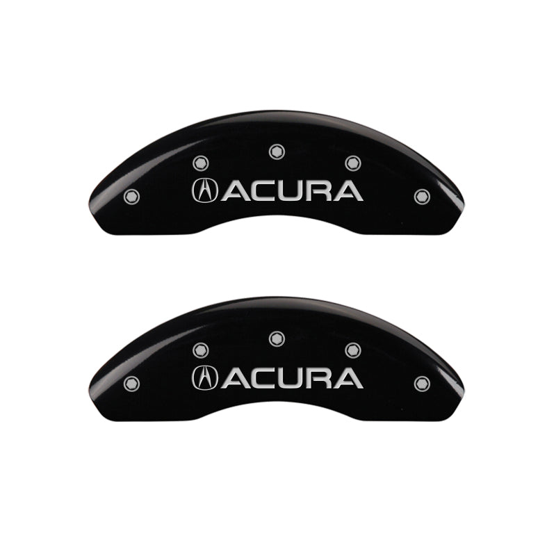 MGP 4 Caliper Covers Engraved Front & Rear Acura Black finish silver ch