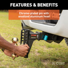 Load image into Gallery viewer, Curt 1/2in Hitch Lock w/5/8in Adapter (1-1/4in or 2in Receiver Right-Angle Chrome)