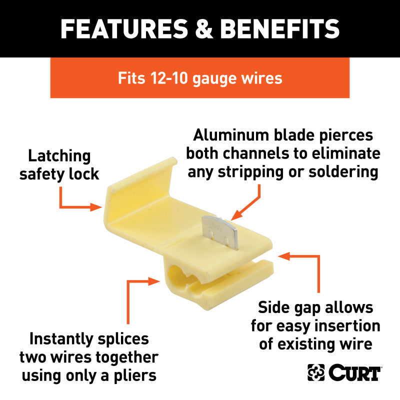 Curt Snap Lock Tap Connectors (12-10 Wire Gauge 100-Pack)