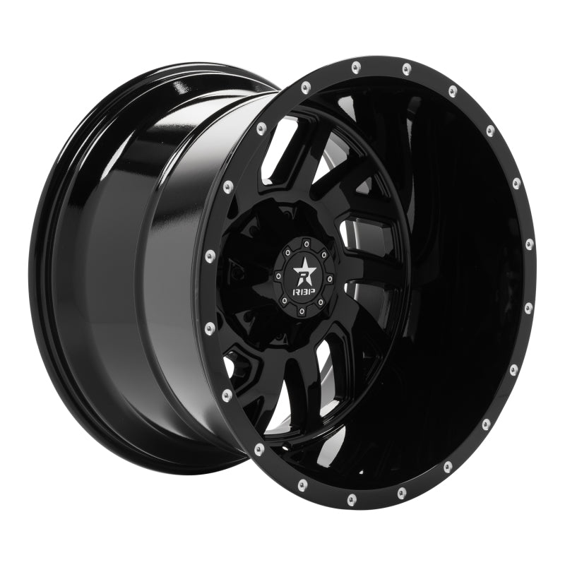 RBP 65R Glock 22x14 8x165.1 BP / 4.5 BS -76mm Offset 121.3mm CB (Hub Centric) Gloss Black Wheel