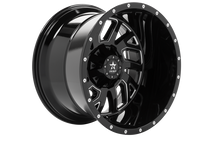 Load image into Gallery viewer, RBP 65R Glock 22x14 5x139.7 BP / 4.5 BS / -76mm Offset 78mm CB Gloss Black w/Machined Grooves Wheel
