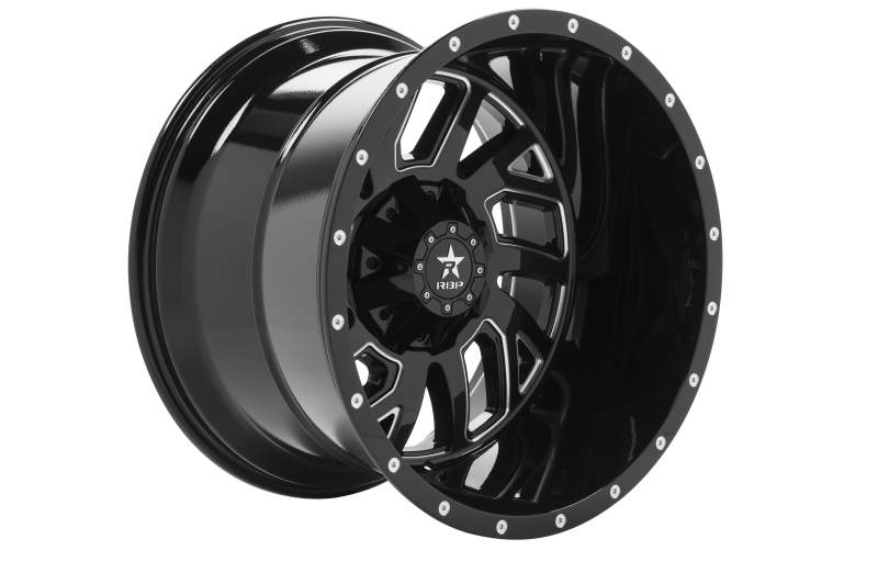 RBP 65R Glock 22x14 Blank BP / -76mm Offset 78mm CB Gloss Black w/Machined Grooves Wheel