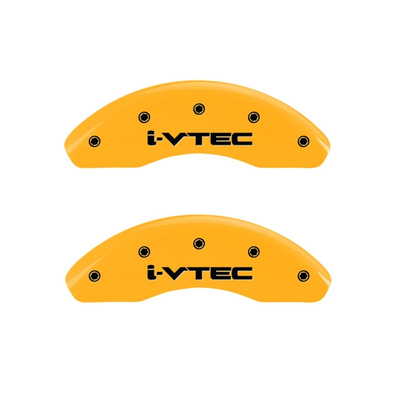 MGP 2 Caliper Covers Engraved Front I-Vtec Yellow Finish Black Characters 2009 Honda Civic