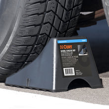 Load image into Gallery viewer, Curt Wheel Chock Set (Up to 17in Wide Wheels)