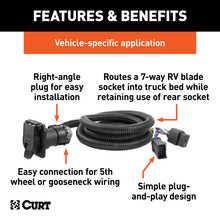 Load image into Gallery viewer, Curt 95-10 Dodge Ram 2500 7ft Custom Wiring Harness Extension (Adds 7-Way RV Blade to Truck Bed)